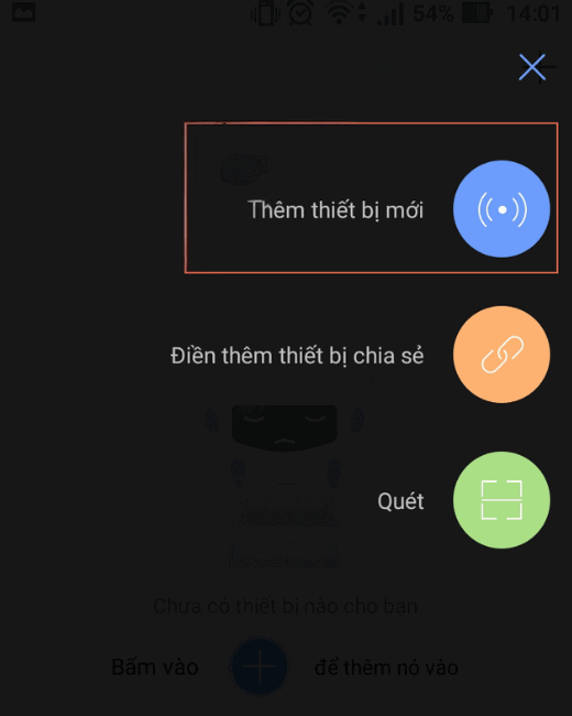 Nhấn vào Thêm thiết bị mới