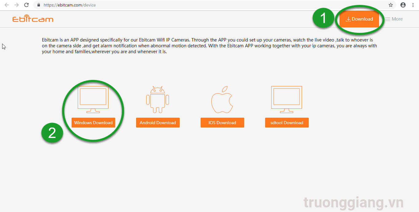 Tải phần mềm cài đặt camera Ebitcam trên máy tính