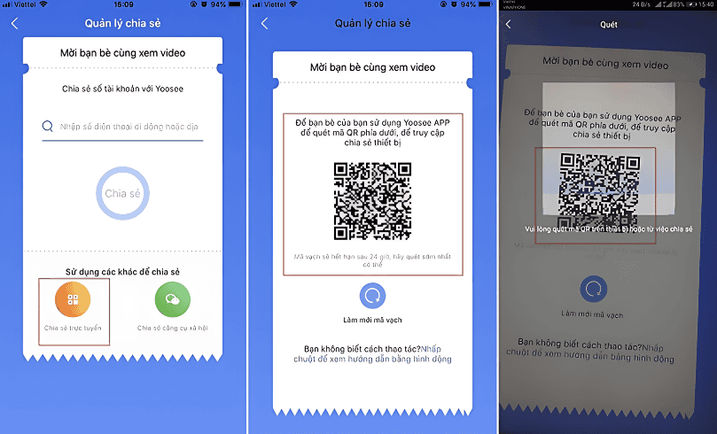 Thực hiện quét QR