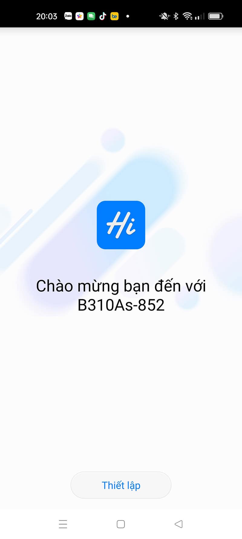 Nhấn vào Thiết lập