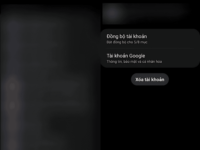 Xóa tài khoản khỏi thiết bị và đăng nhập lại