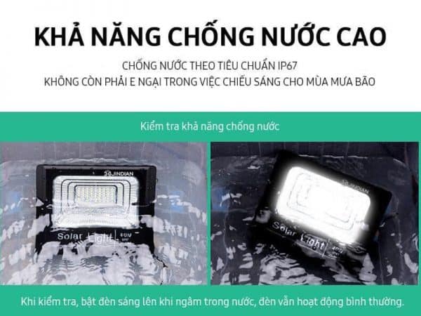 khả năng chóng nước đèn năng lượng mặt trời jindian jd-7120