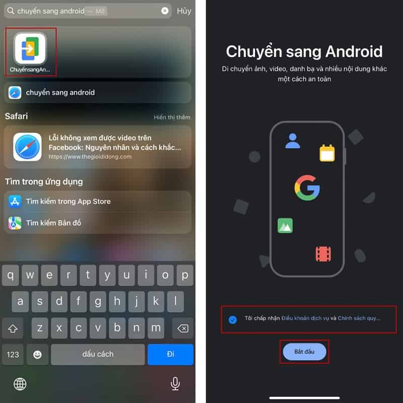 Cách chuyển dữ liệu từ iPhone sang Android