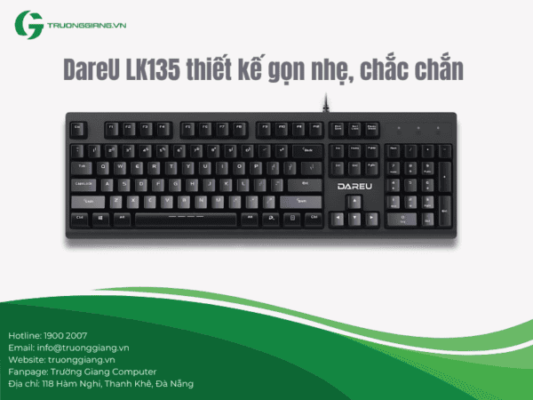 DareU LK135 thiết kế gọn nhẹ, bền