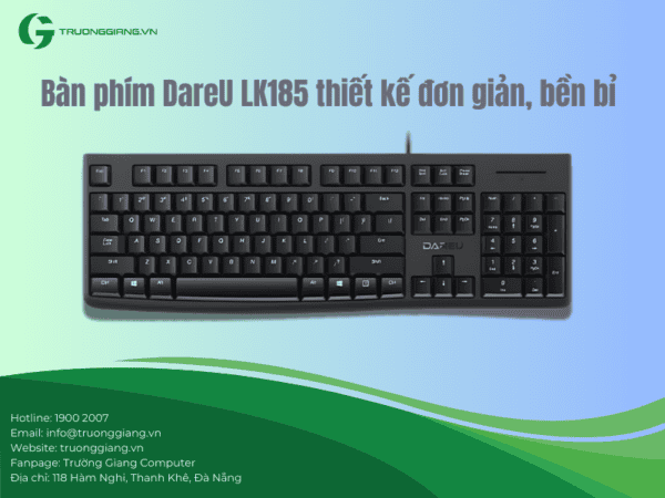 bàn phím DareU LK185 thiết kế đơn giản, bền