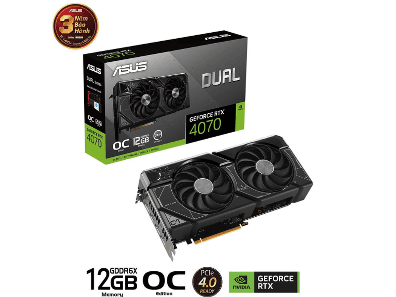 Card màn hình ASUS Dual geforce RTX™ 4070 OC Edition 12GB GDDR6X