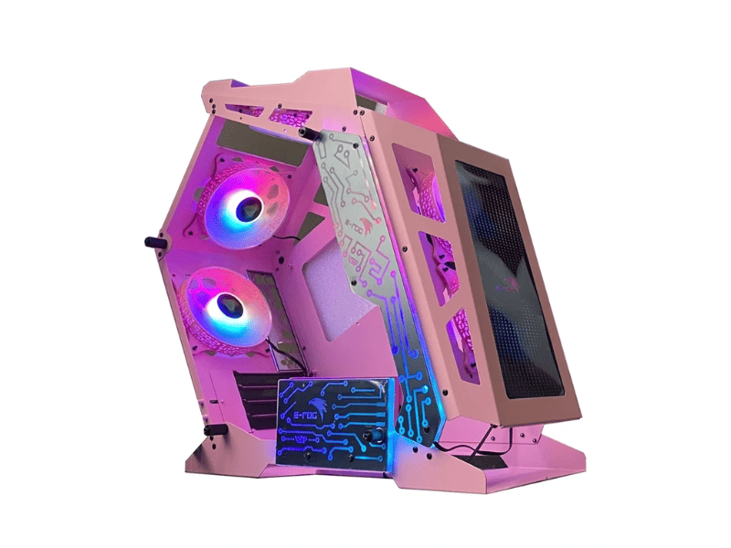 Vỏ case máy tính VSP Esport Rog ES8 Gaming Pink - White