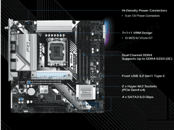 Đặc điểm thông số kỹ thuật của Mainboard ASROCK B760M PRO RS/D4