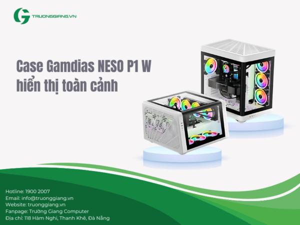 Case Gamdias NESO P1 W hiển thị toàn cảnh bên trong hộp