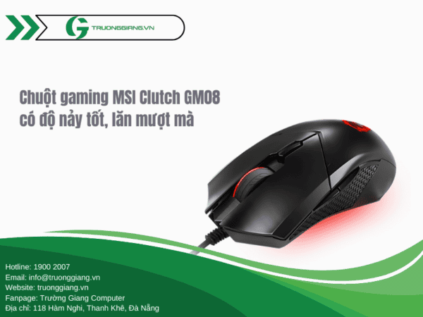 Chuột MSI Clutch GM08 có độ nảy tốt, con lăn mượt