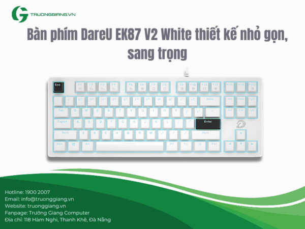 bàn phím DareU EK87 V2 White thiết kế nhỏ gọn