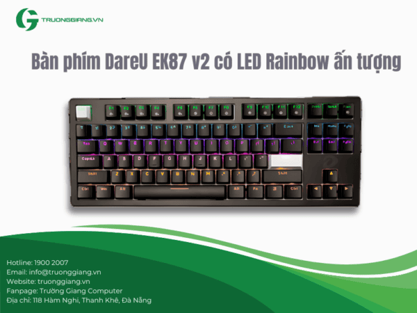 bàn phím DareU EK87 v2 có LED Rainbow đẹp mắt