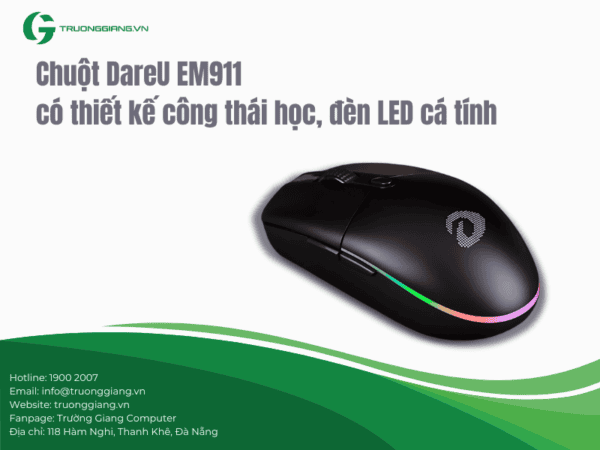 chuột gaming DareU EM911 có thiết kế công thái học thoải mái