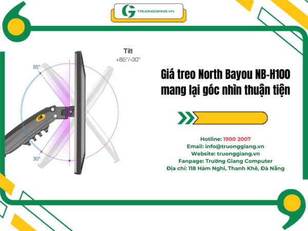 Giá treo NB-H100 mang lại góc nhìn thuận tiện, tuỳ chỉnh