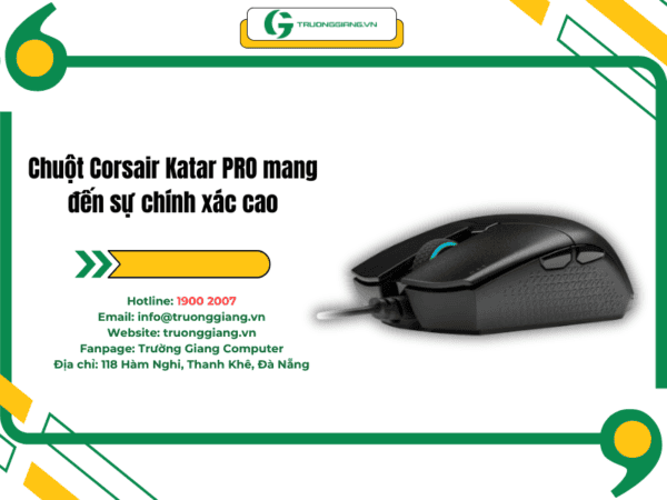 Chuột Corsair Katar PRO mang đến độ nhạy cao, chính xác