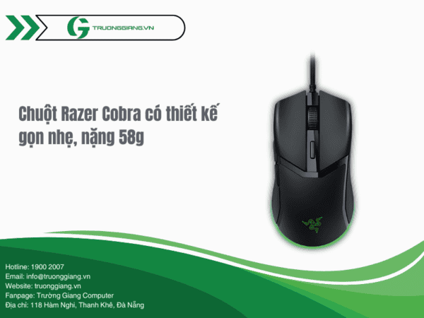 Chuột Razer Cobra có thiết kế rất nhẹ