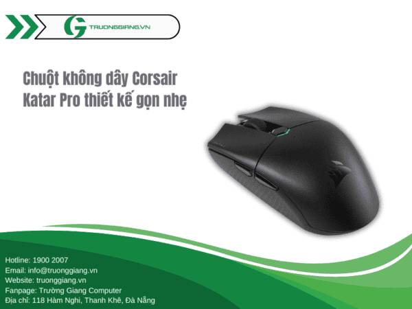 Chuột không dây Corsair Katar Pro rất gọn nhẹ