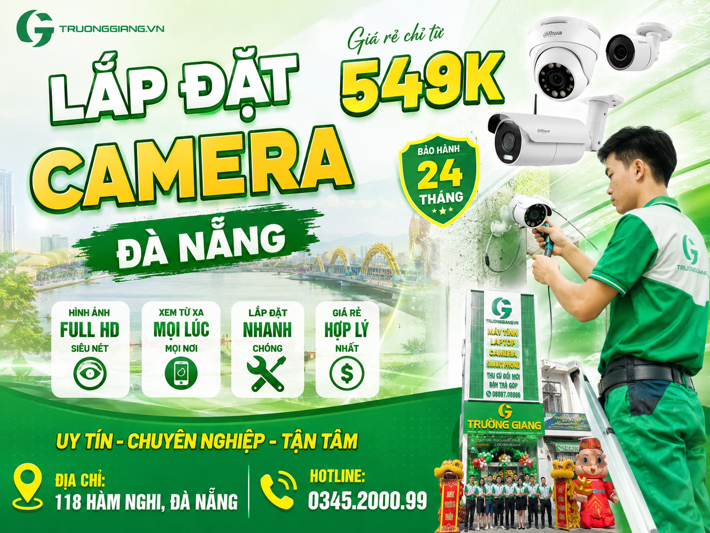 Lắp đặt camera Đà Nẵng giá chỉ từ 549k