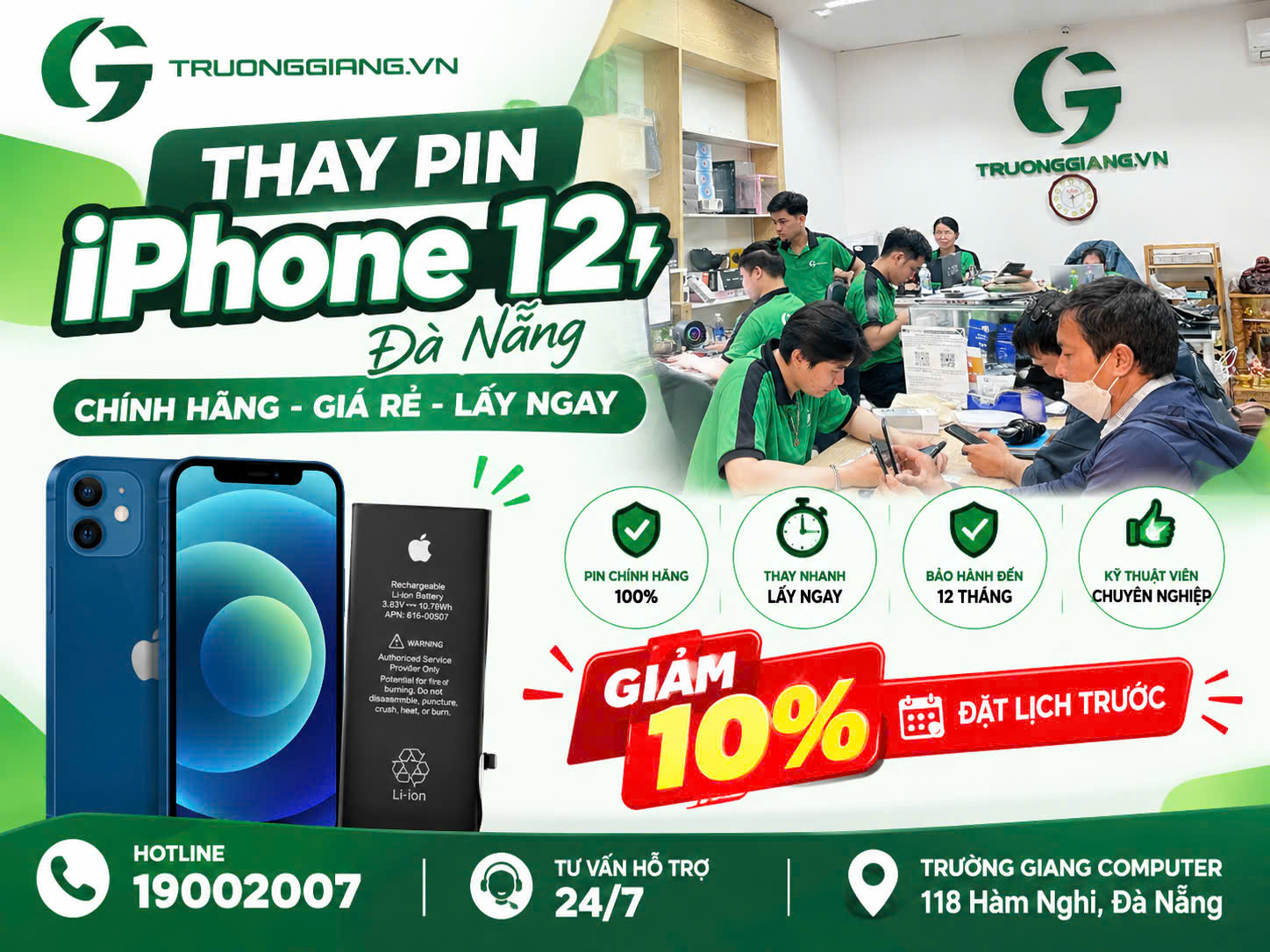 Thay pin iphone 12 Đà Nẵng