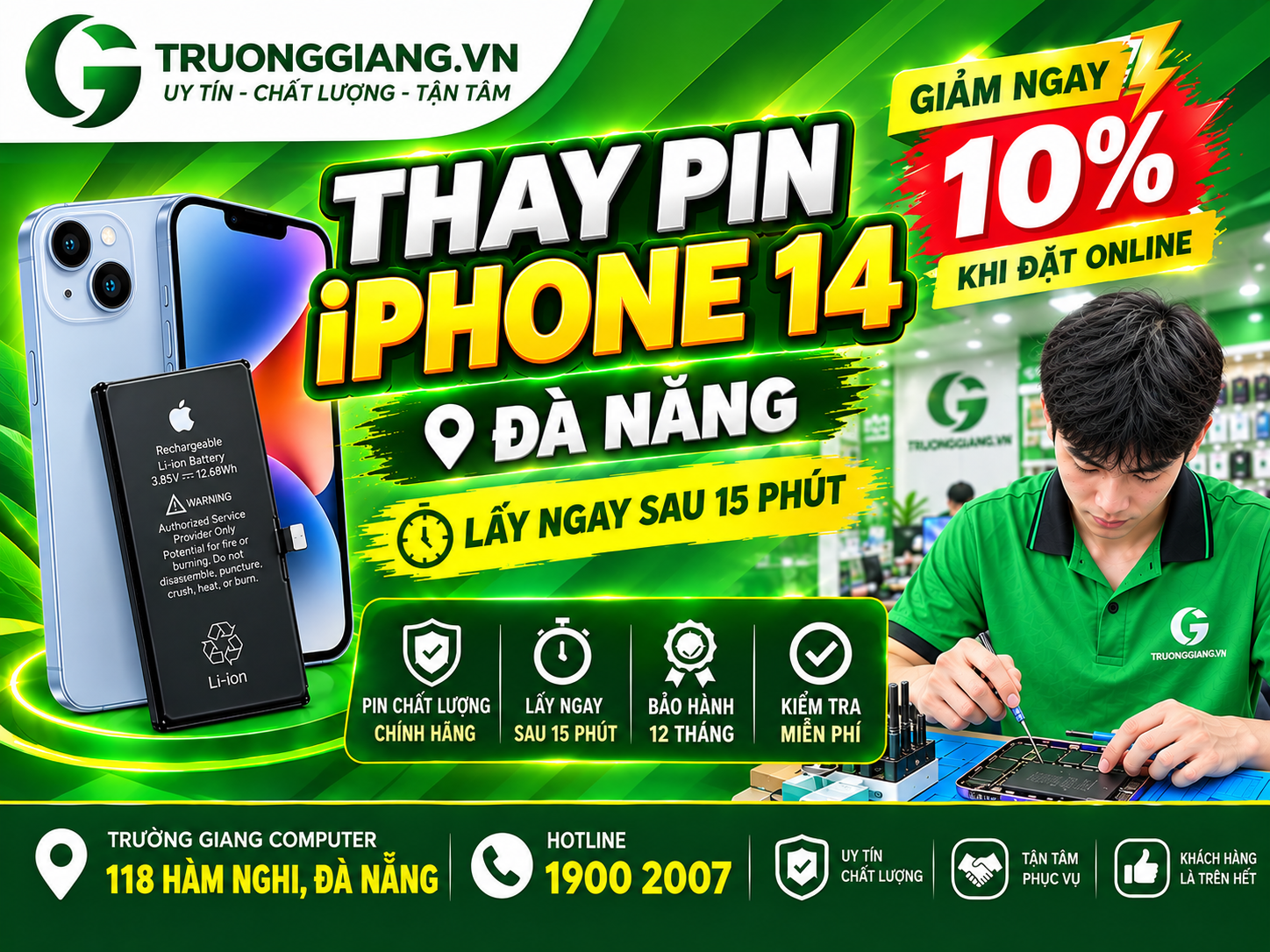 Thay pin Iphone 14