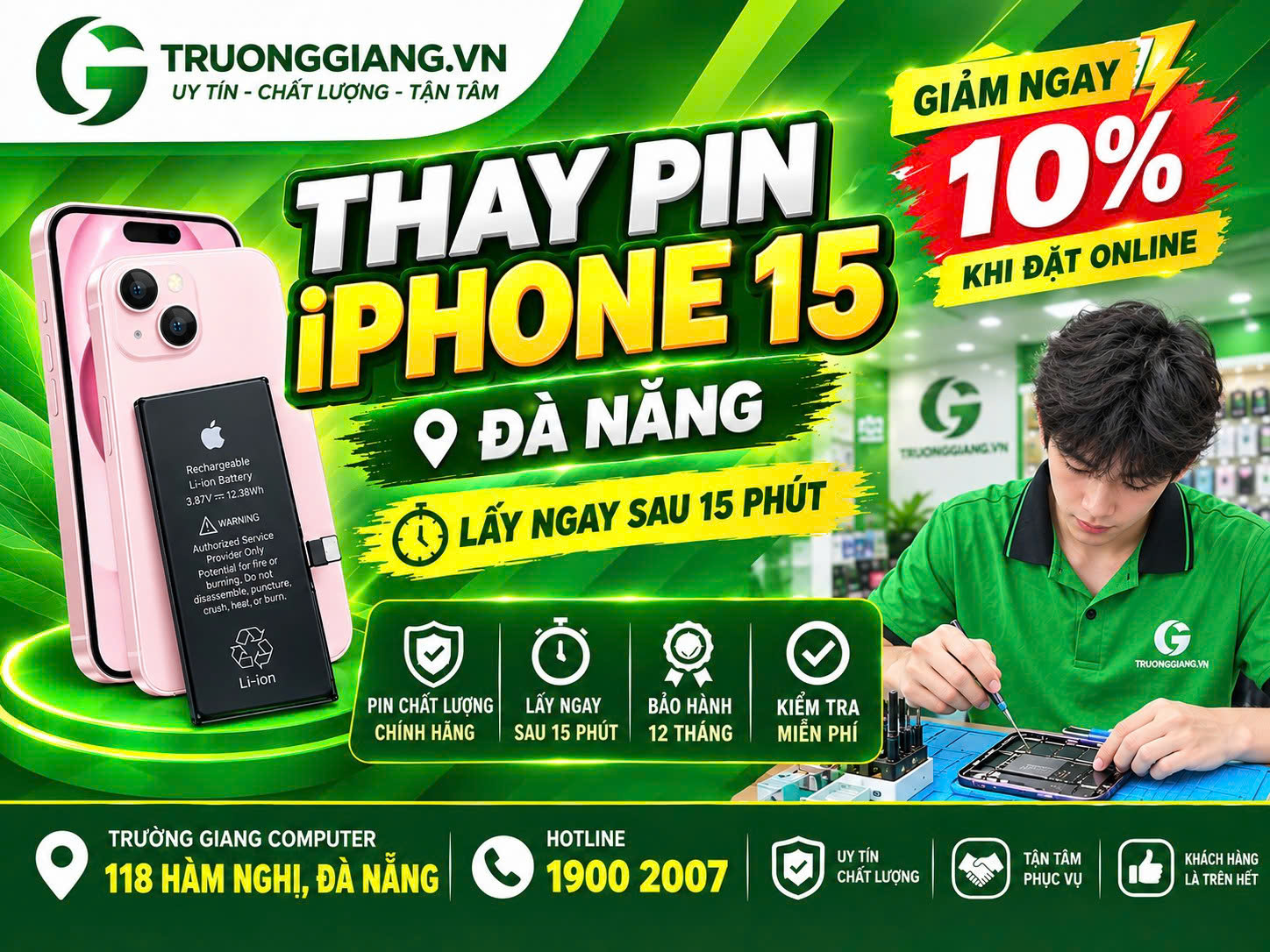 Thay pin Iphone 15
