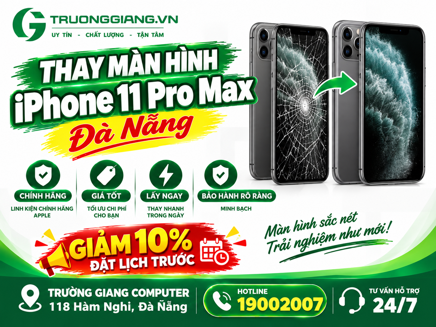 Thay màn hình iphone 11 pro max 