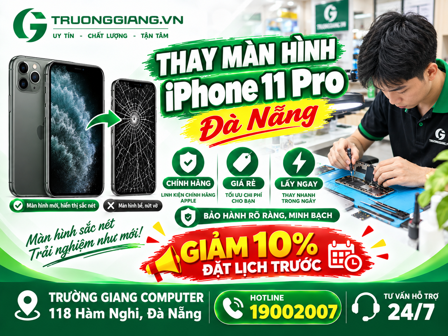Thay màn hình iphone 11 pro