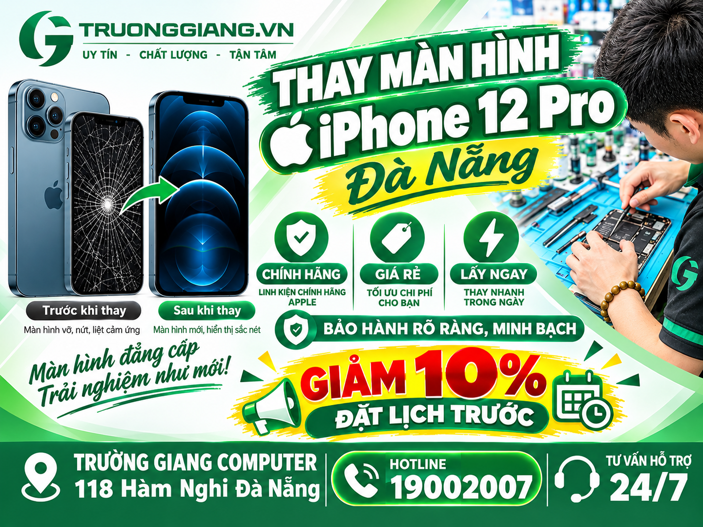 Thay màn hình Iphone 12 Pro