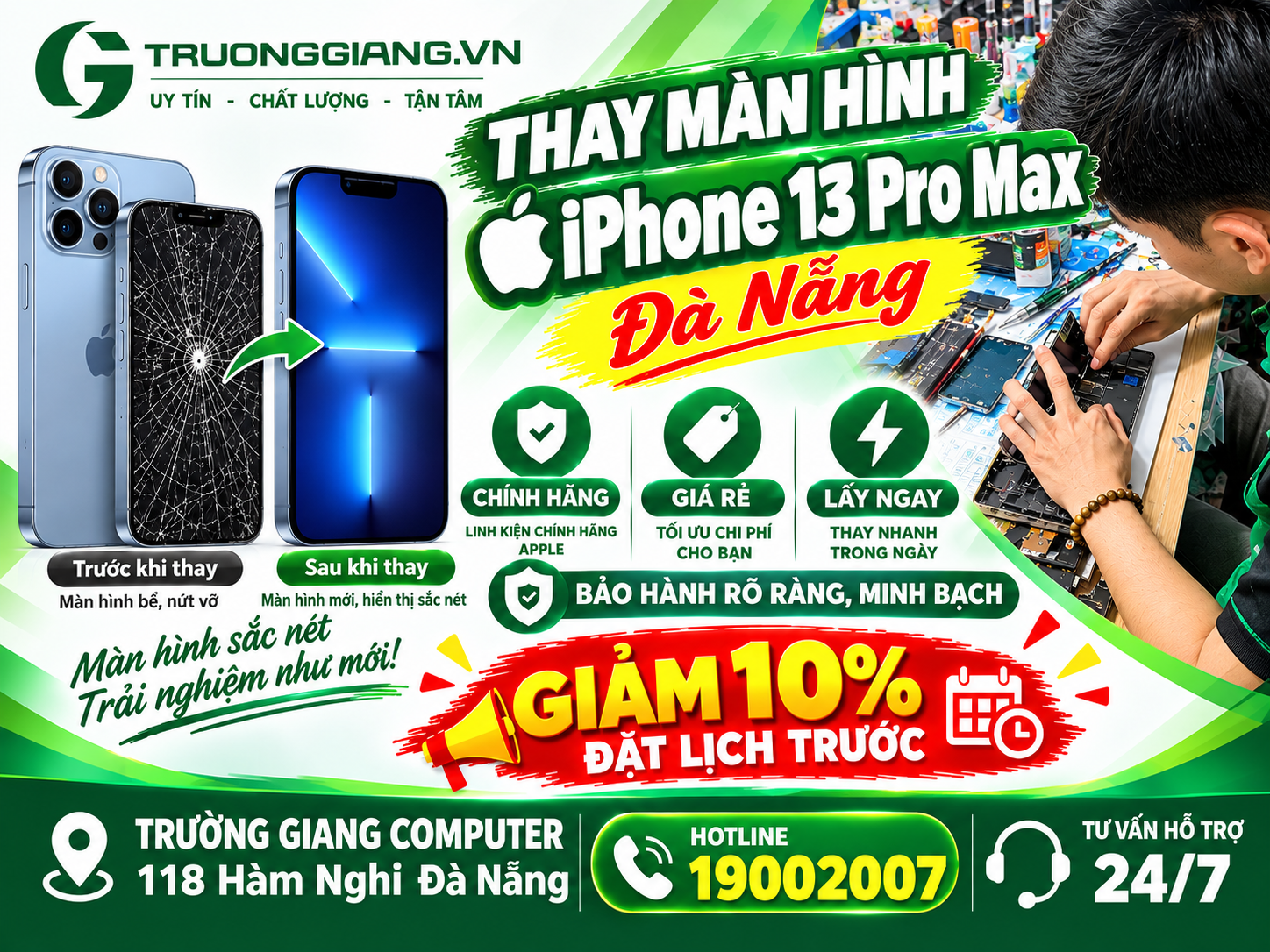 Thay màn hình Iphone 13 Pro max