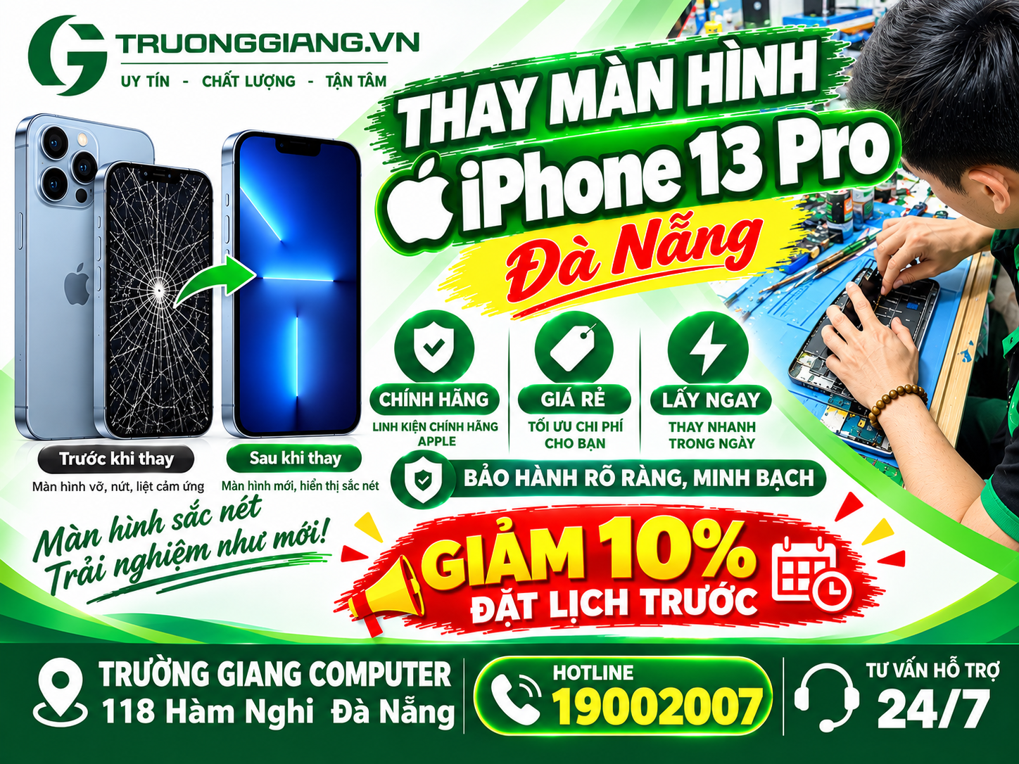 Thay màn hình Iphone 13 Pro