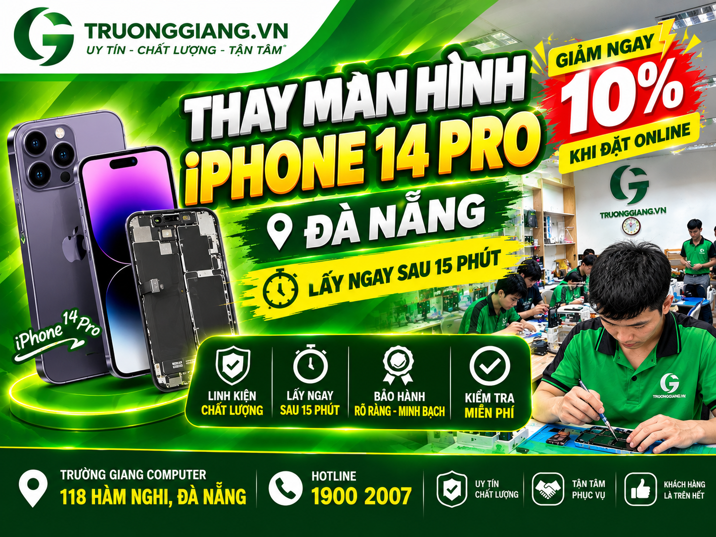 Thay màn hình iphone 14 pro