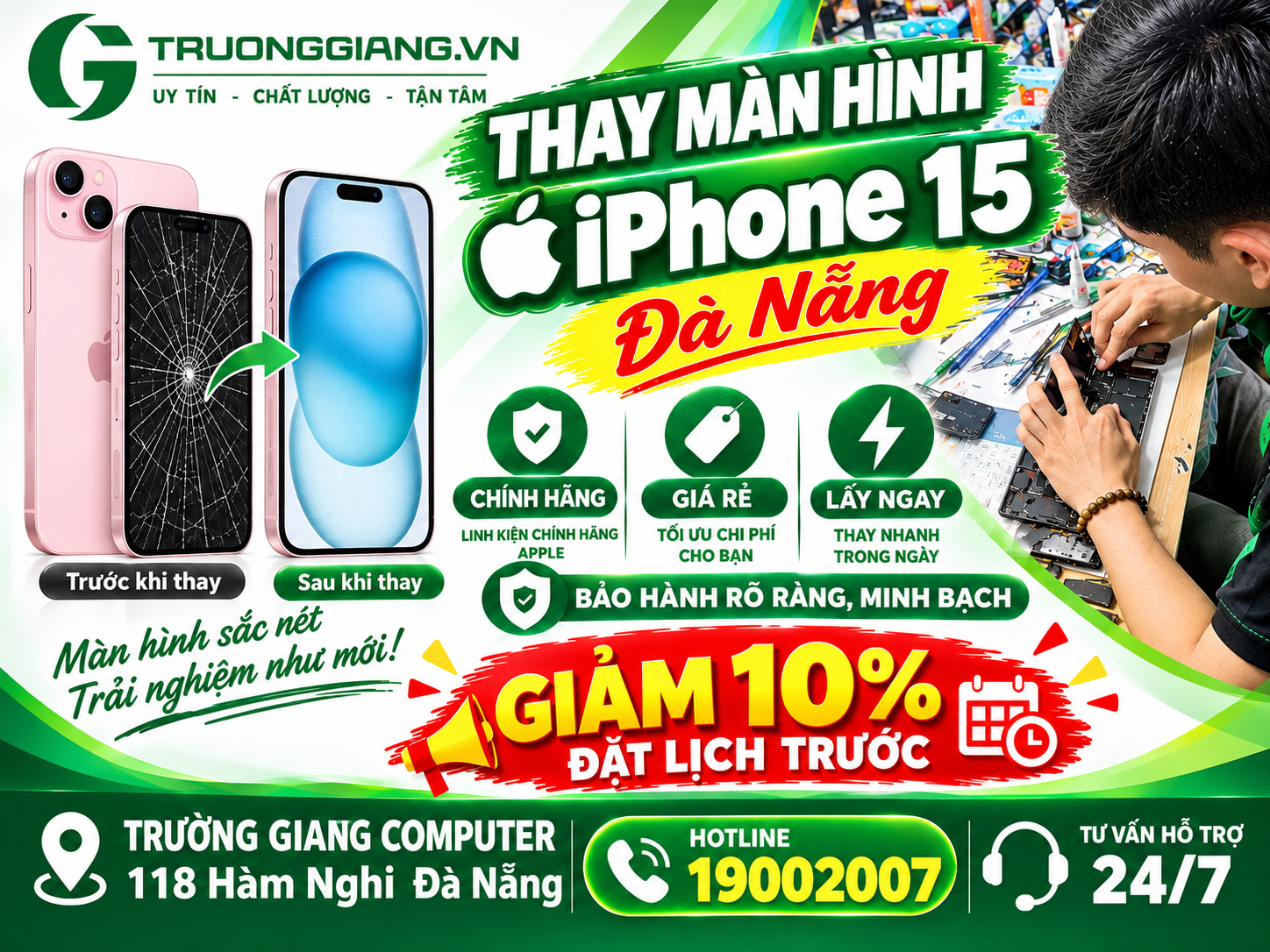 Thay màn hình Iphone 15