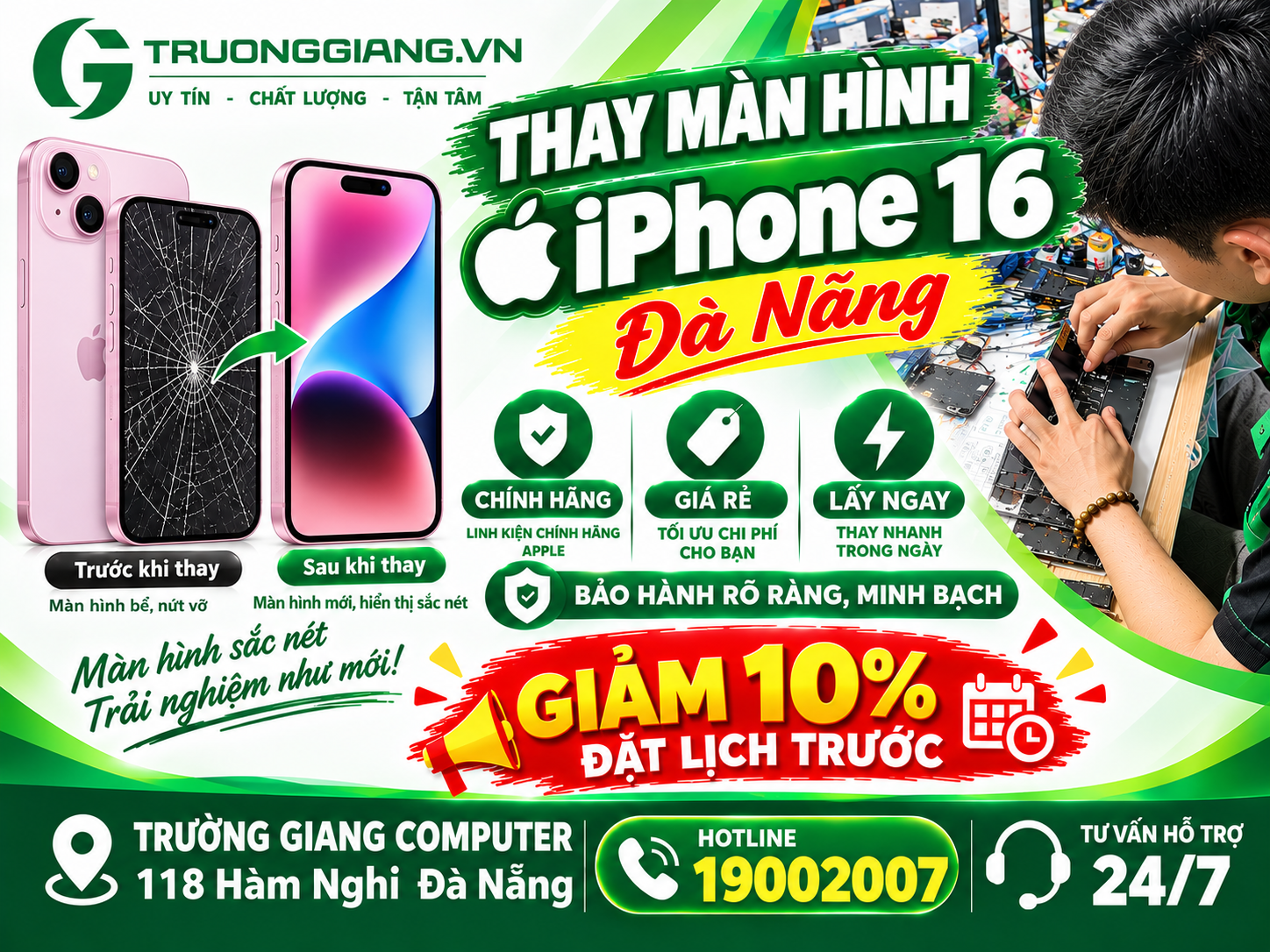 Thay màn hình Iphone 16