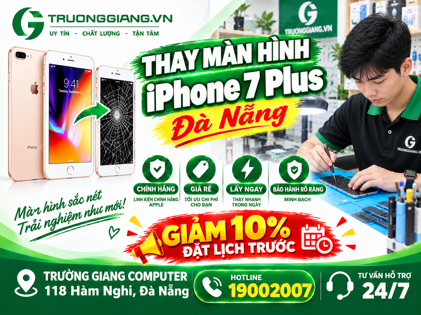 Thay màn hình Iphone 7 Plus