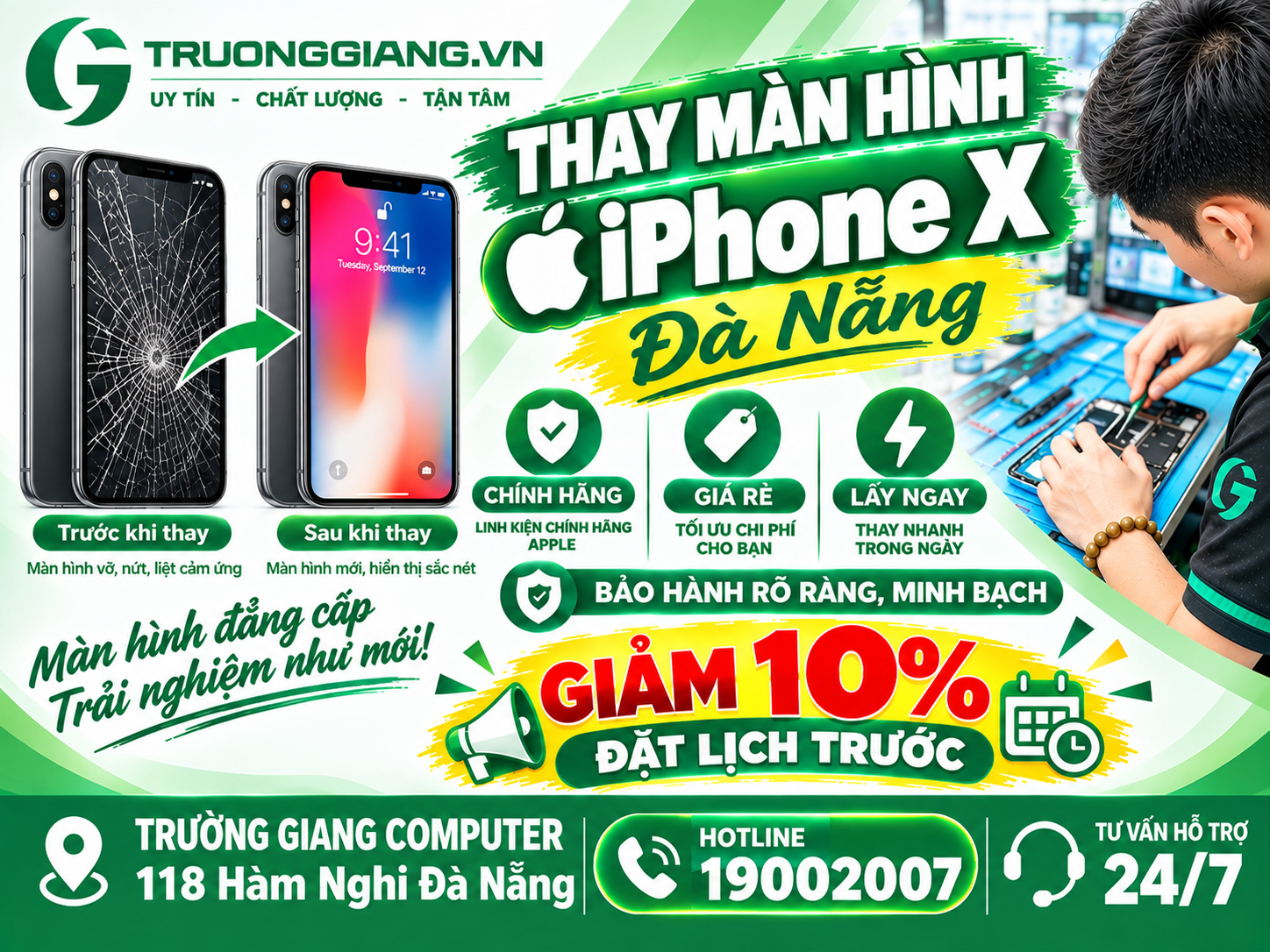 Thay màn hình Iphone X