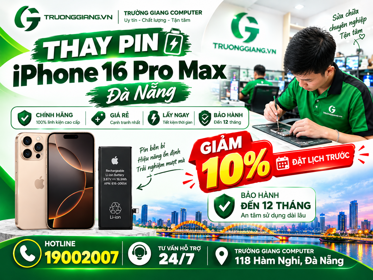 Thay pin Iphone 16 Pro max