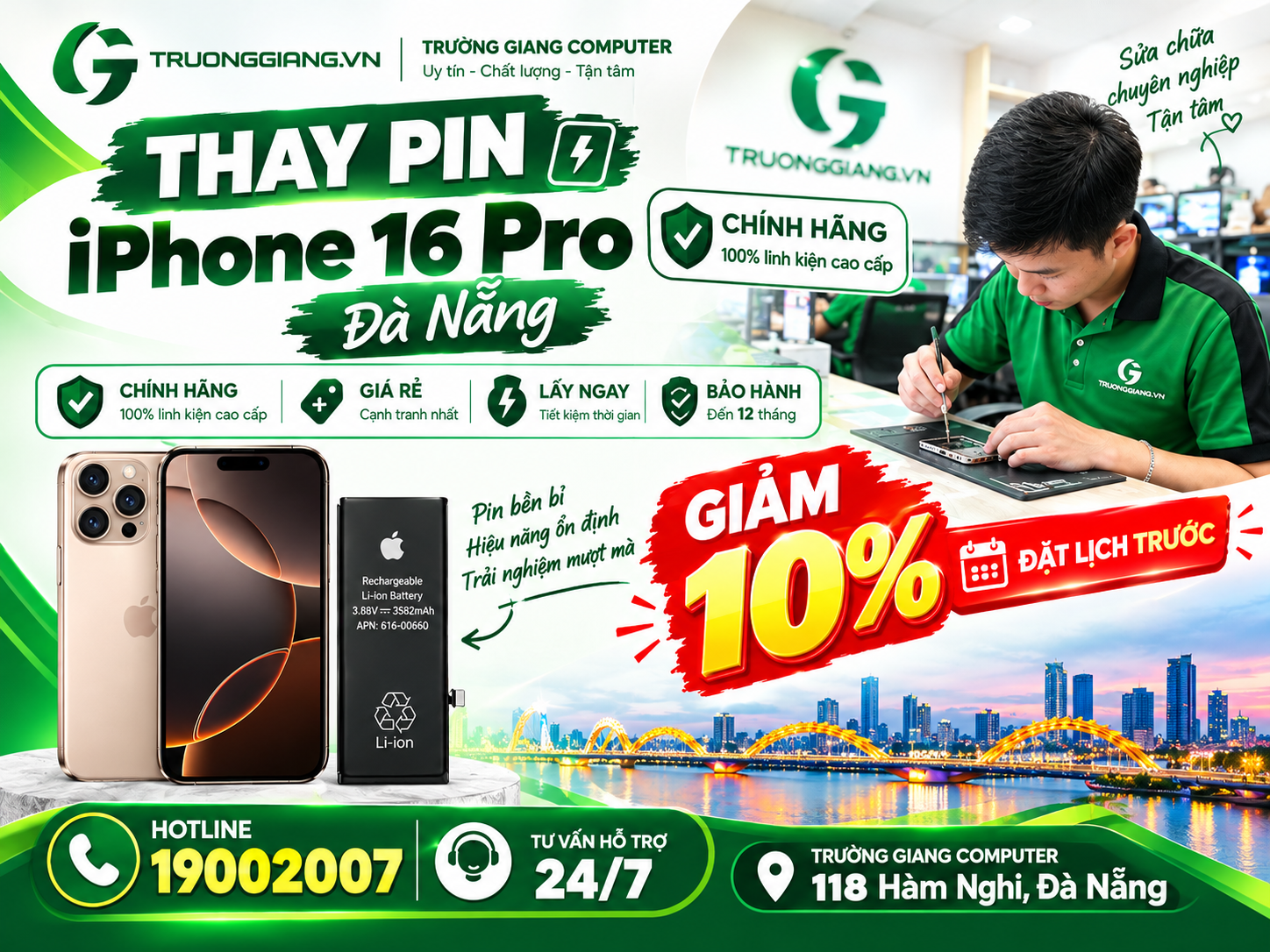 Thay pin Iphone 16 Pro