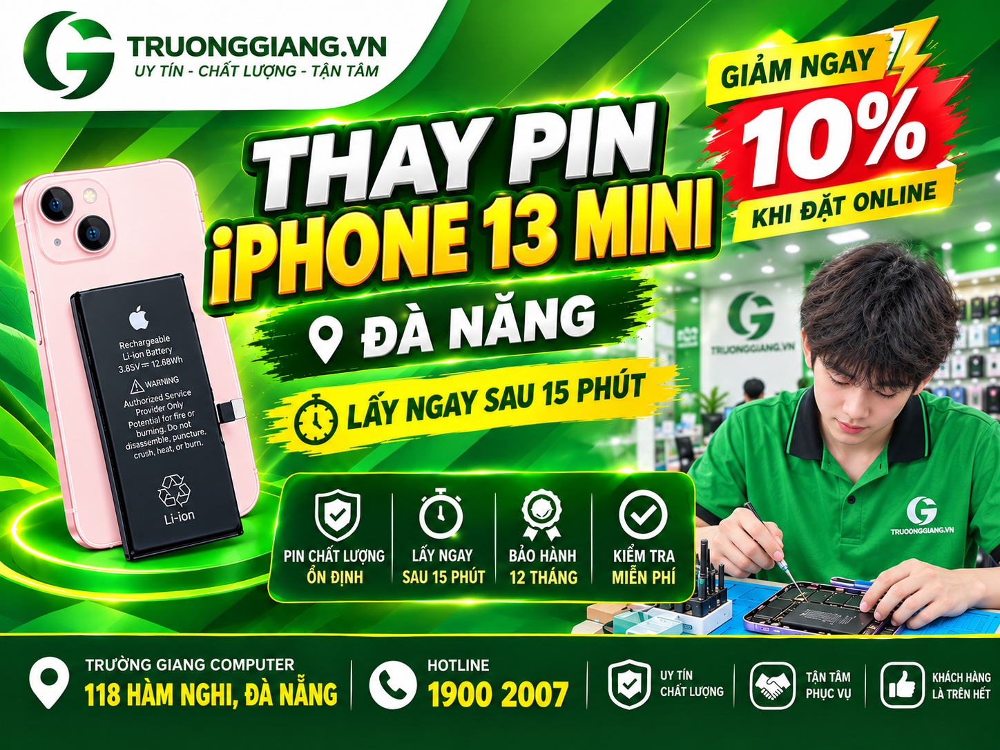 Thay pin iphone 13 mini 