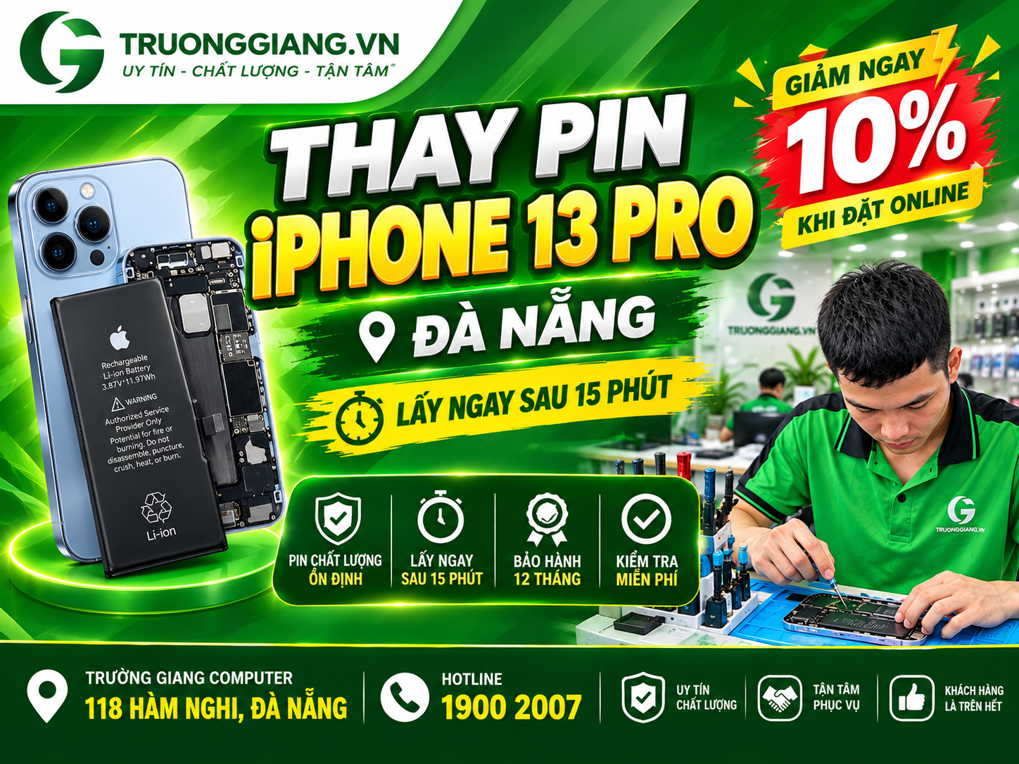 Thay pin iphone 13 pro 