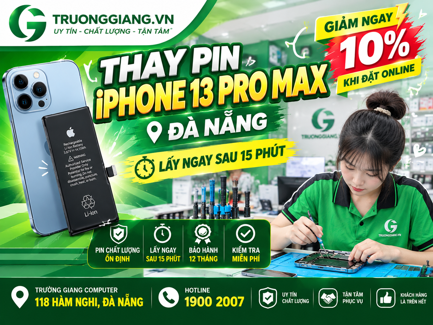 Thay pin iphone 13 pro max