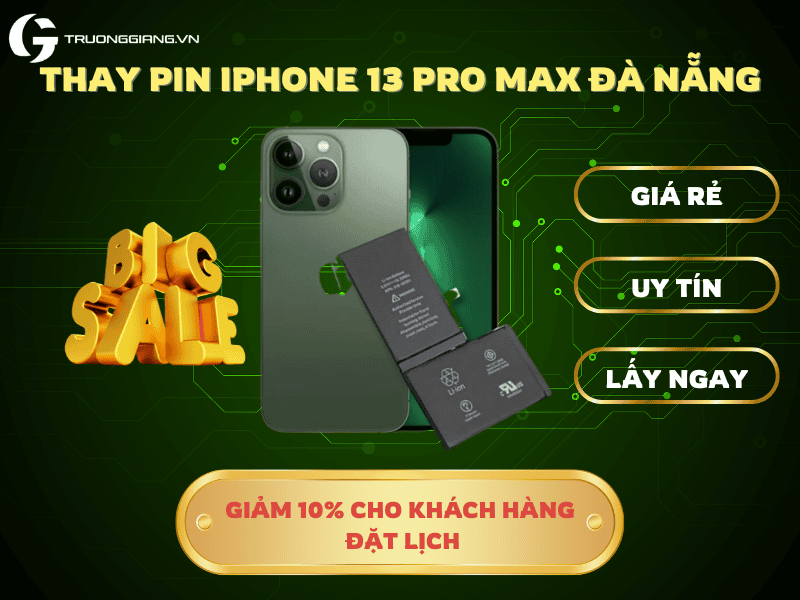 Thay pin iphone 13 pro max chính hãng 