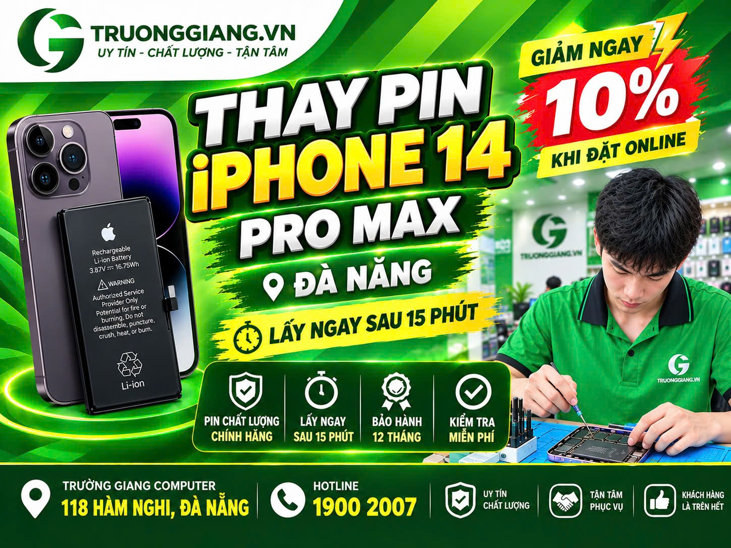 Thay pin Iphone 14 Pro max