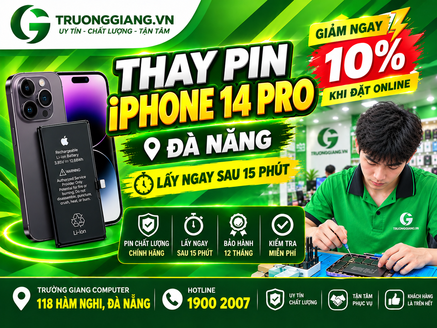 Thay pin Iphone 14 Pro