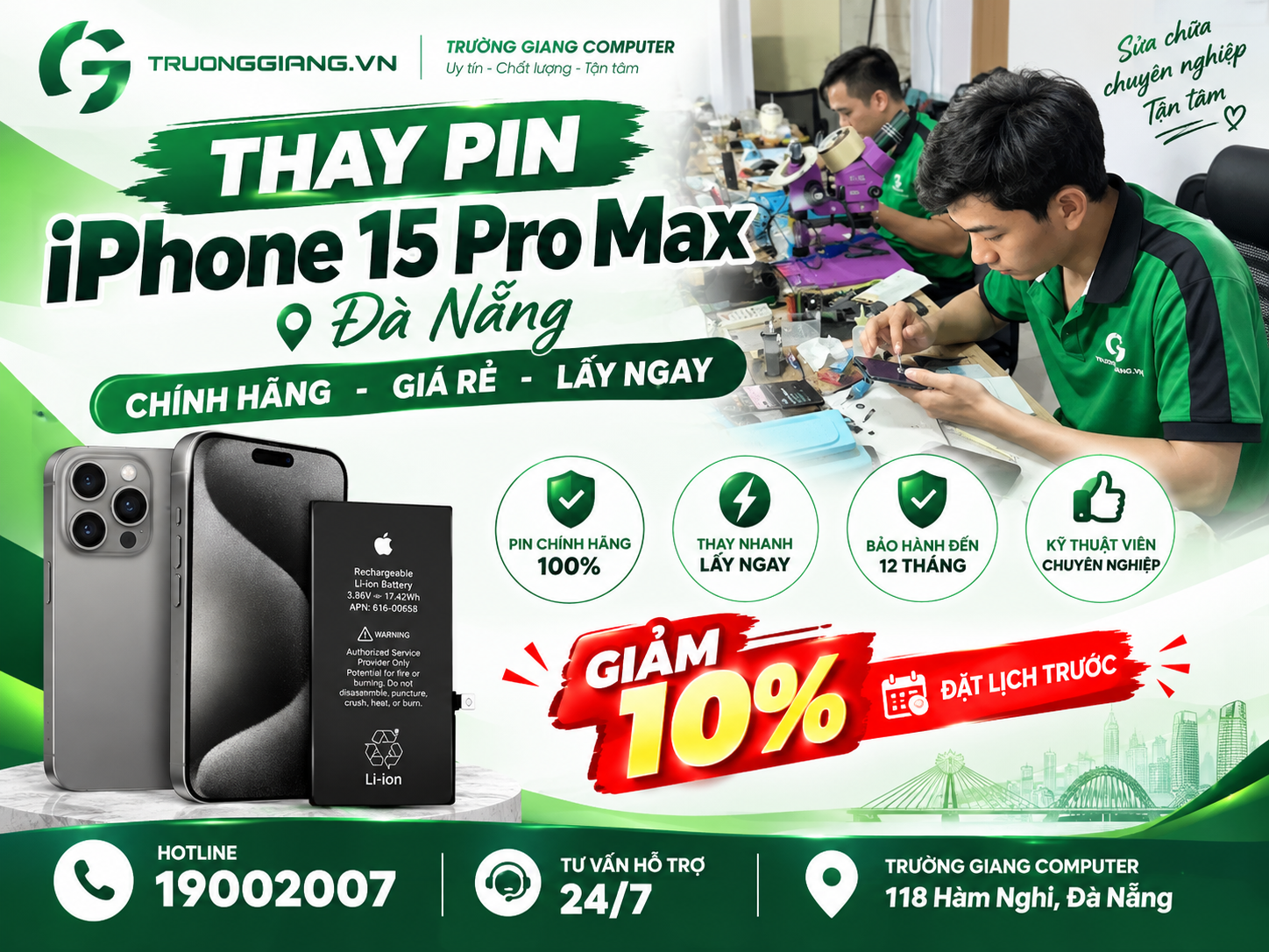 Thay pin Iphone 15 Pro max