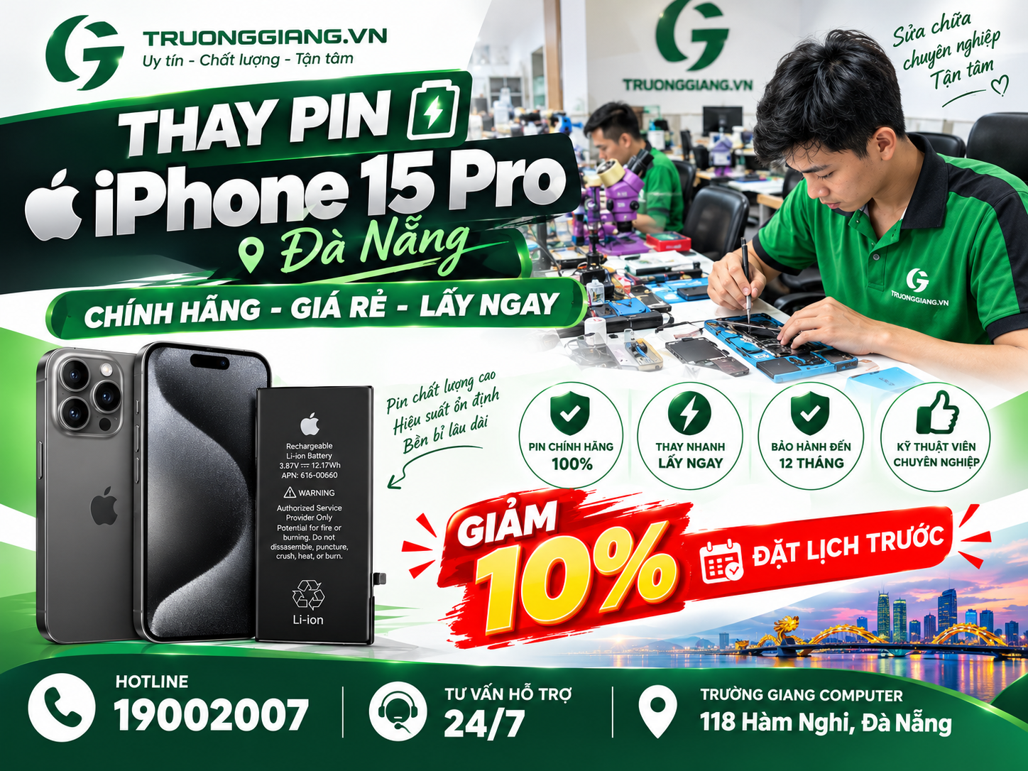 Thay pin Iphone 15 Pro