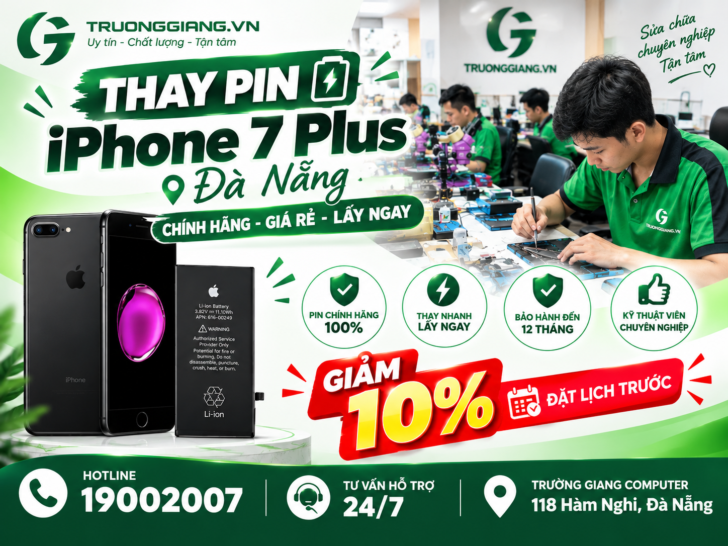 Thay pin Iphone 7 Plus