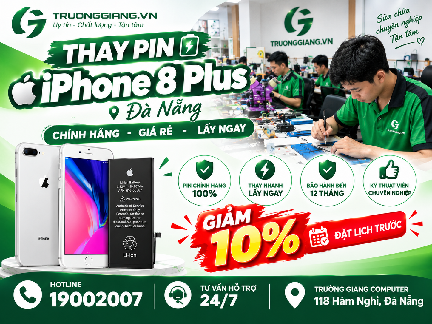Thay pin Iphone 8 Plus