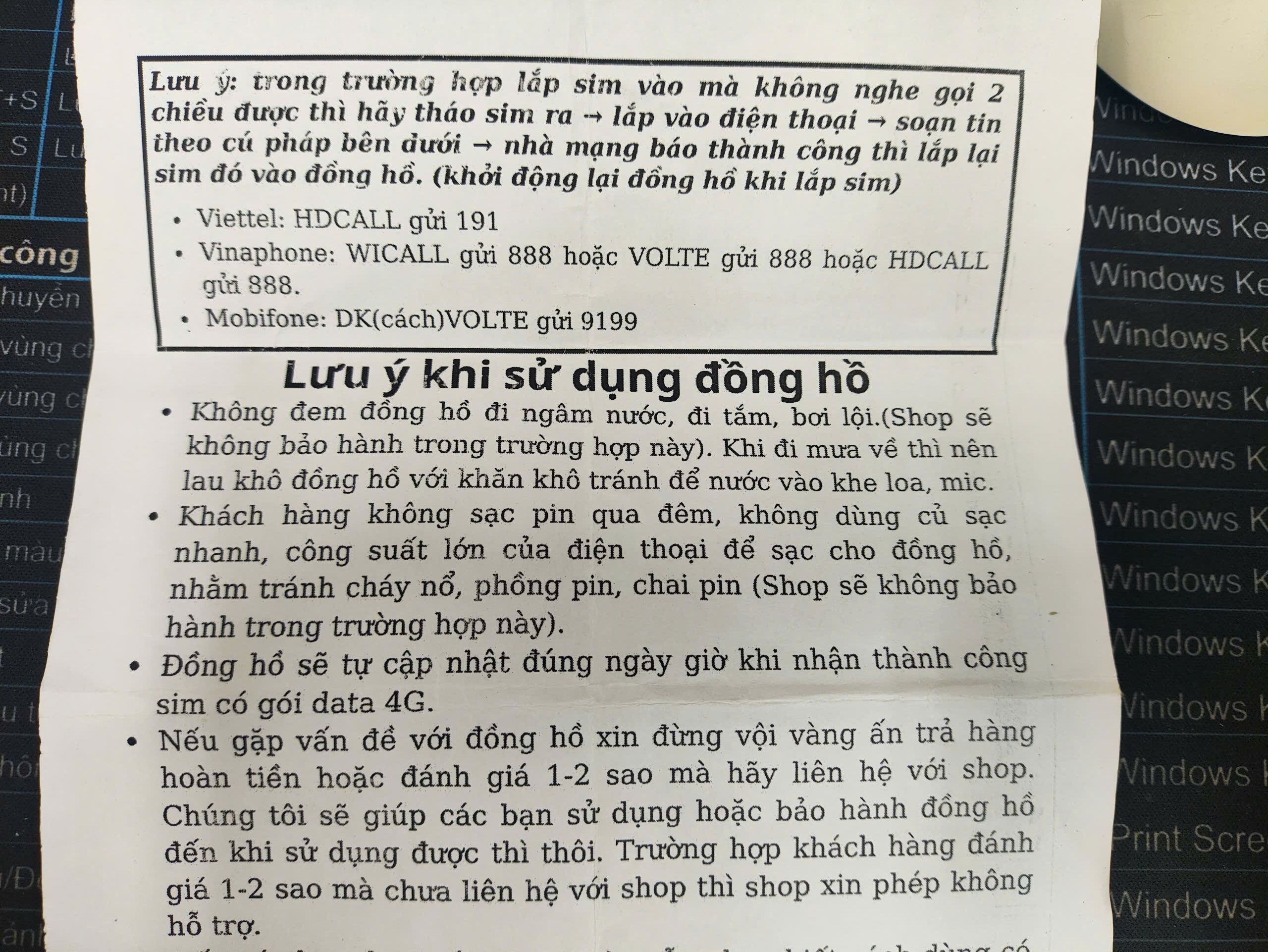 Lưu ý sử dụng đồng hồ lắp sim Q22