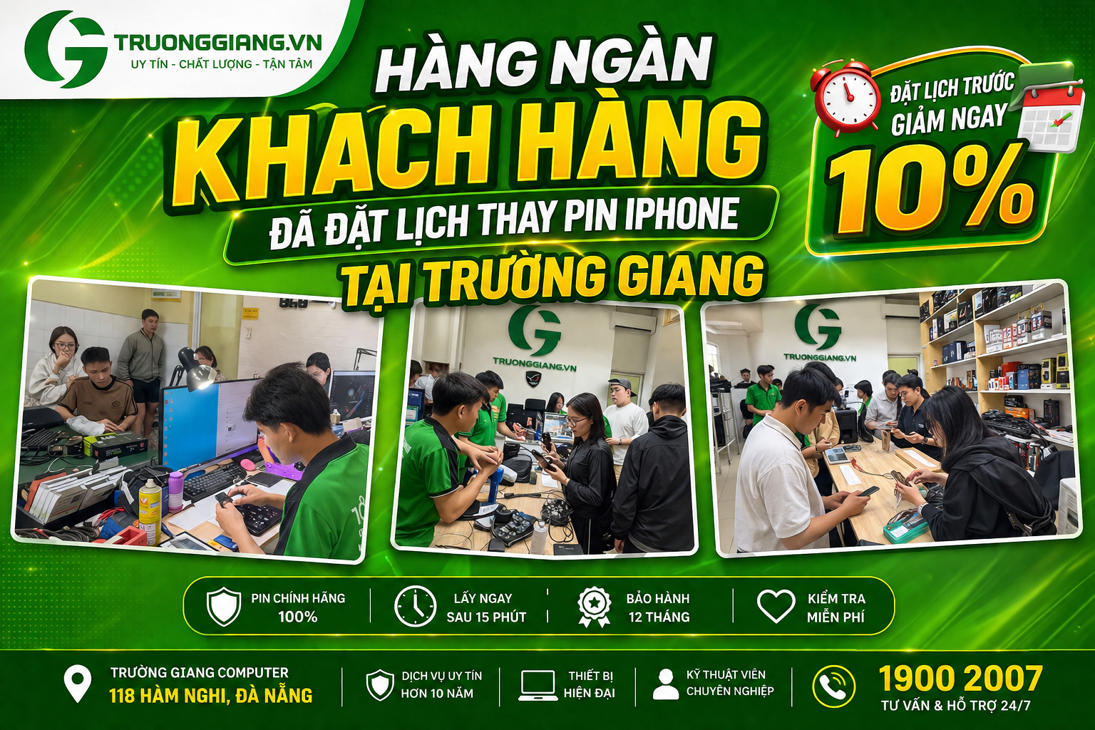 Đặt lịch thay pin iphone Đà Nẵng Giảm 10%